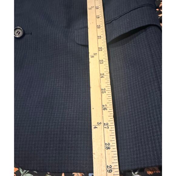 Ralph Lauren Men's Windowpane Two Button Blazer Jacket Blue 40R Green Label - Picture 7 of 7